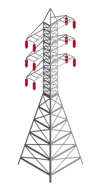 Ilustração de uma torre de transmissão